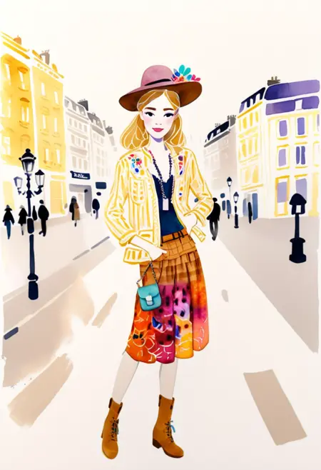 Mai Mituritch style aquarelle by DiM_G_M_SDXL