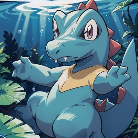 centered, award winning photo, (looking at viewer:1.2), |  Totodile_Pokemon, |underwater, bubbles, | bokeh, depth of field, cinematic composition, | <lora:Totodile_Pokemon_Anime:0.8>