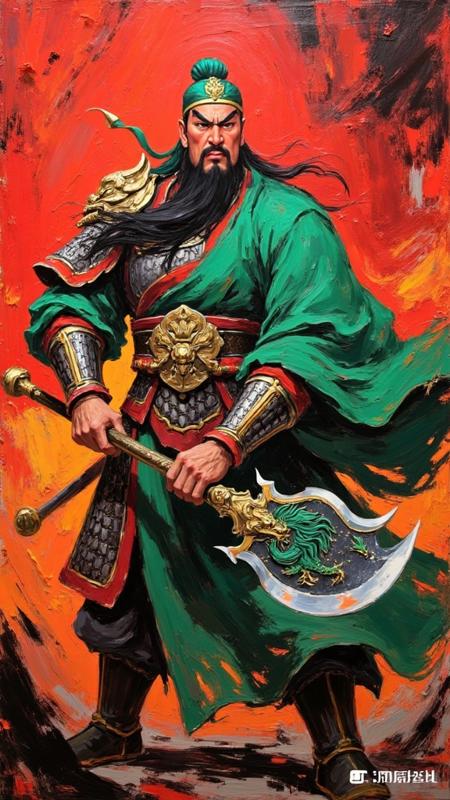DE_Oil Painting Style Presentation_Creation Of Guan Yu'S Image v1.0