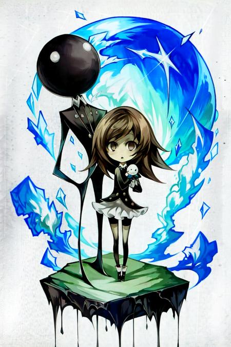 <lora:deemoArtstyle:1>, deemoArtstyle, 1girl, chibi, brown hair, [1boy], [deemo], standing, masterpiece, best quality,