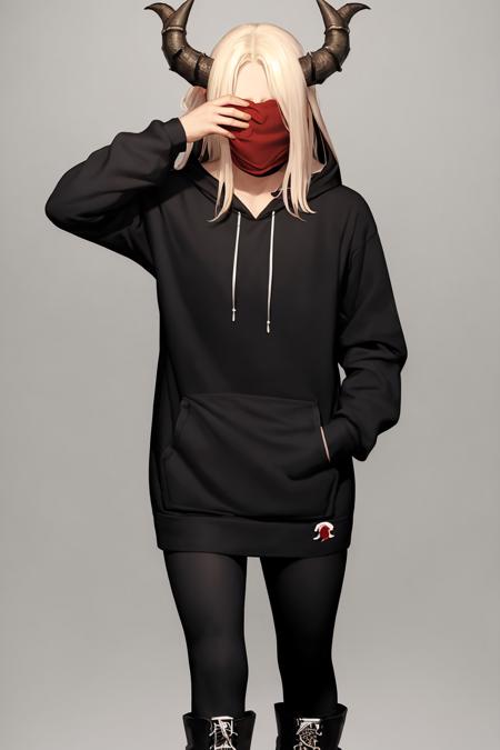 trichora hoodie covering face