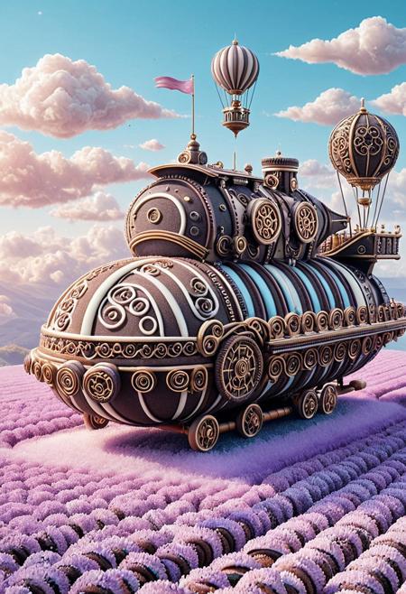 score_9, score_8_up, score_7_up,
All made of creamy cookies world:
(
Medium shot, cute steampunk airship, fluffy texture, pastel pink, light blue, lavender, cream, gold accents, intricate details, soft lighting, whimsical, dreamy, detailed background, clear sky.
)
masterpiece, best quality, absurdres, Ultra-HD, 8K cinematic, flawless, hyperrealistic, intricate details, ultra-fine details, amazing quality, highres.
super exquisite, micro details, delicate textures, intricate patterns, definition so sharp.
elegant, sophisticated, epic, breathtaking, grand banquet, culinary art, dessert paradise.
cute, adorable, dreamy, pastel colors, soft palette, muted tones, desaturated colors, ethereal.
gradient, iridescent, shifting colors, nuanced tones, subtle transitions, volumetric lighting.
