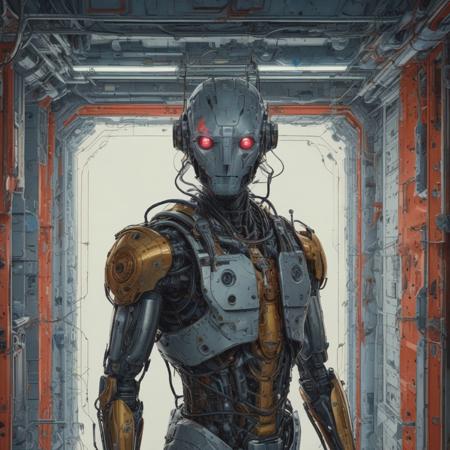a close up of a robot on a dragon, unsplash photography, heavy artifact blurry, spaceman standing looking, by Nathan Wyburn, pexels, winamp skin, xerox punk, anamorphic 5 0 mm lens, featured on unsplash,  love death robot, colorful retrofutur, retrofuturistic sci - fi, 2 d image, space art, wires as hair, artwork by jean giraud, artwork by syd mead