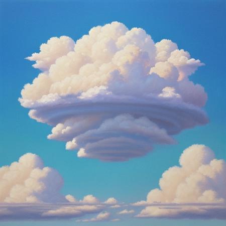 A dreamy sky with floating islands,clouds. Your artwork should express the freedom and joy.