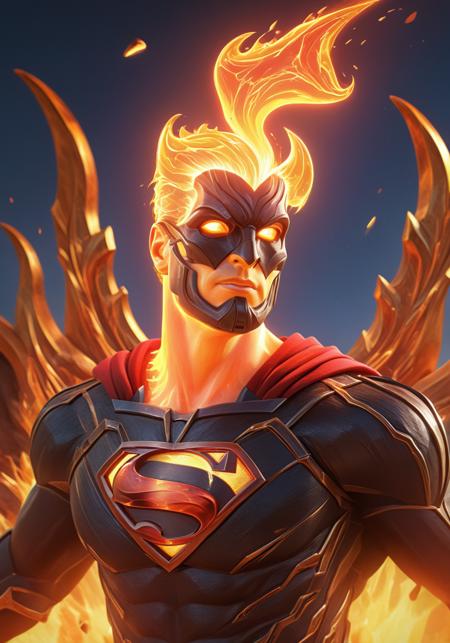 infrnal style,,magmatic body,flaming,mask,award-winning,superman in the sky,epic,volumteric,ray tracing,elemental ,octane render,cinematic,50nm dof,bokeh,realistic,sharp focus,ultra detailed,128k uhd,awardwinning,trending on artstation,<lora:add-detail-xl:1.5> <lora:InfernalXL:1>