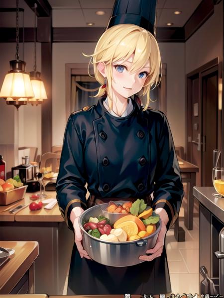 (hyper extreme detailed),(masterpeace),(hyper extreme),(photorealistic),CG,(colour:1.2), beautiful lighting,light from the front,official art, solo,standing, <lora:femal_chef:1>,femal_chef,