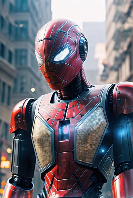 spider alien man, (((robot))), cyborg, masterpiece, best quality, highly detailed, professional color grading, film grain, atmosphere, wondrous,  8k resolution, hyper realistic,