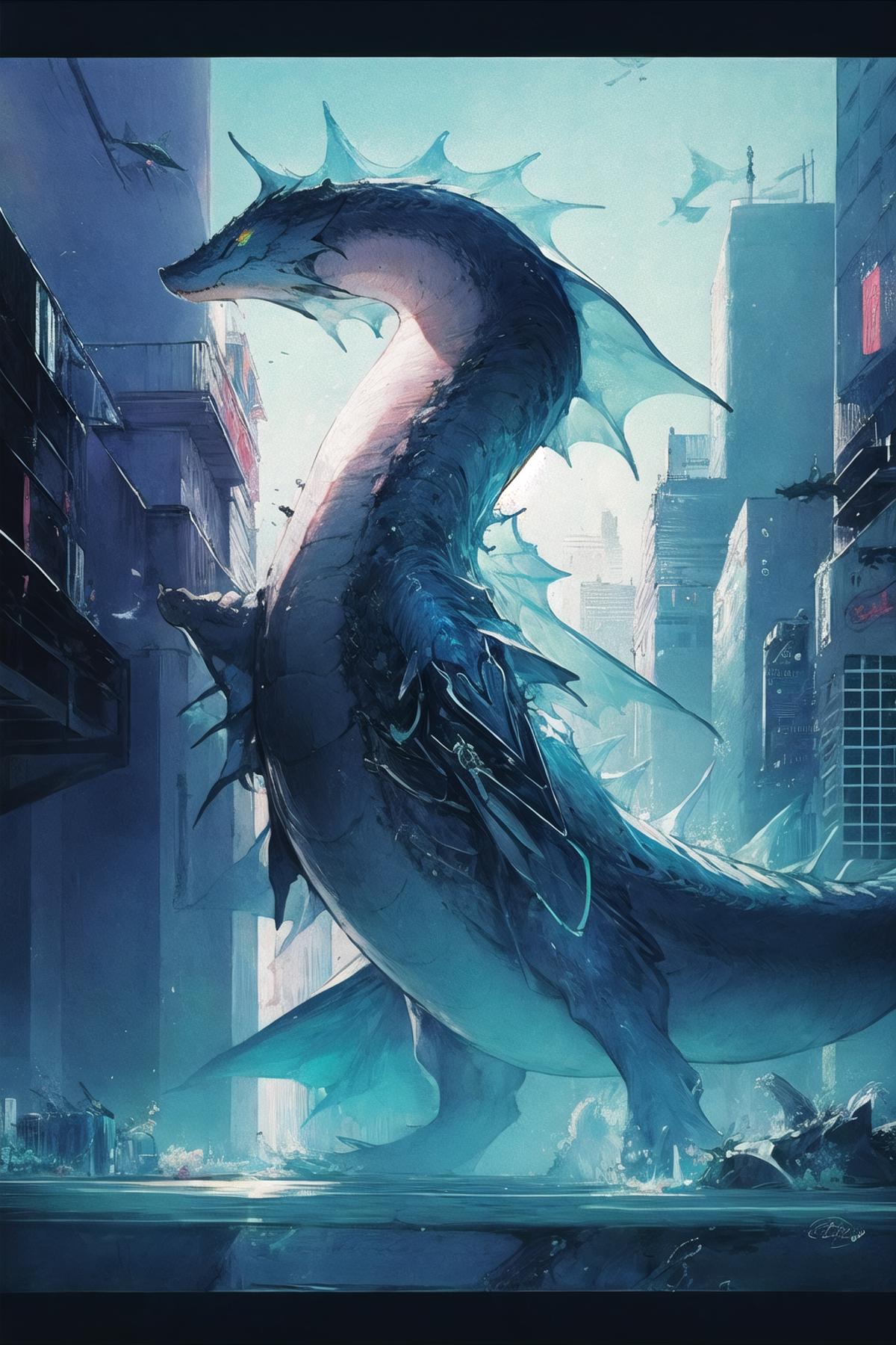 [LoRA] Sea dragon / 海竜 Concept (With dropout & noise version) image by L_A_X