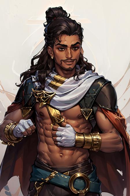 akshan, 1boy, male focus, cape, pants