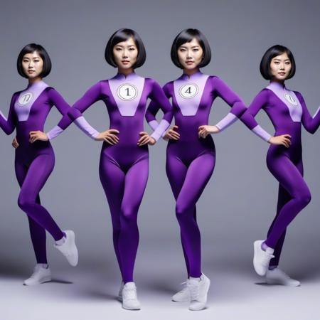 DupliKate1024 asian woman purple suit