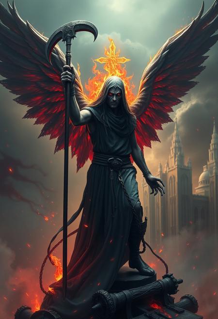 God send death, watch it bleed, justified
Manufactured lives born in hell
Angels fall, wings on fire, crucified
Terrorizing man, burn the world
Reflecting eyes, sickle swings, wave of blood
Suicidal mind from the start
Endless pain, open wounds, slit the throat
Radiation child seeks the throne
Strafing down demigods certain death
Coming from the stars, lord of all
Dark rift rise, flourish life, perish man
We destroy ourselves, cease to live
Children's blood feed the dead sea of flesh
Catastrophic fall rest in hell
Flaming corpse, screaming eyes, watch it die
Walk among the dead, pick your grave