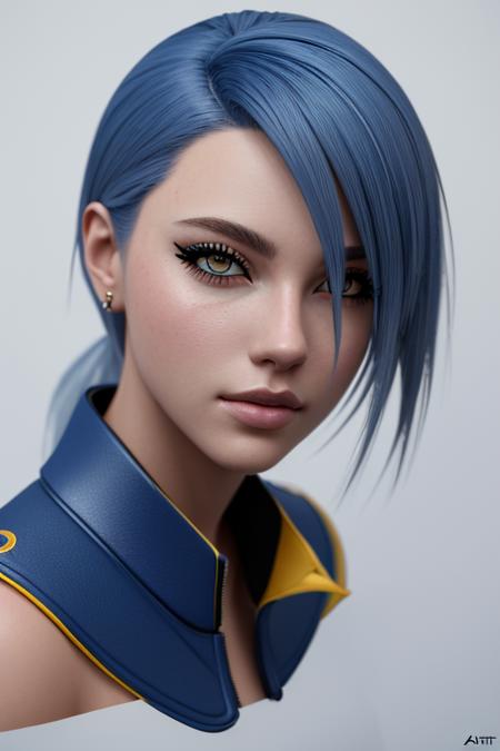 a portrait of anime ukrainian blue and yellow girl, concept art, trending on artstation, highly detailed, intricate, sharp focus, digital art, 8 k