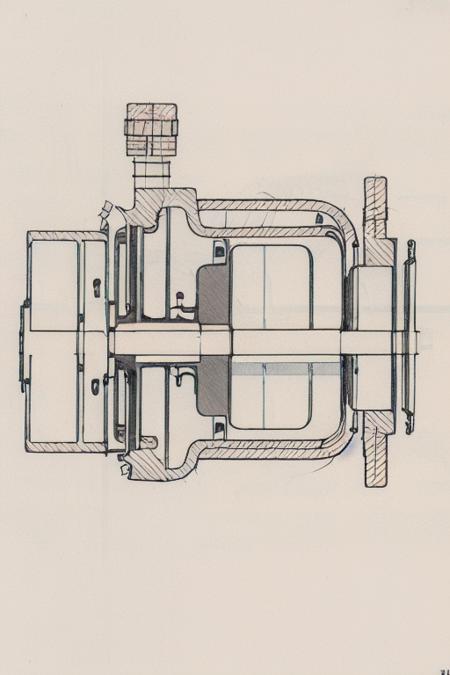 a concept art of mechanical pomp <lora:T3chDr4w_v2:1>