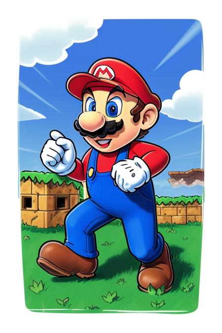 <lora:SuperMario:0.4>
1man supermario in blue overalls and a red tshirt, mustache, with a green shell running, cloudy day, green bushes