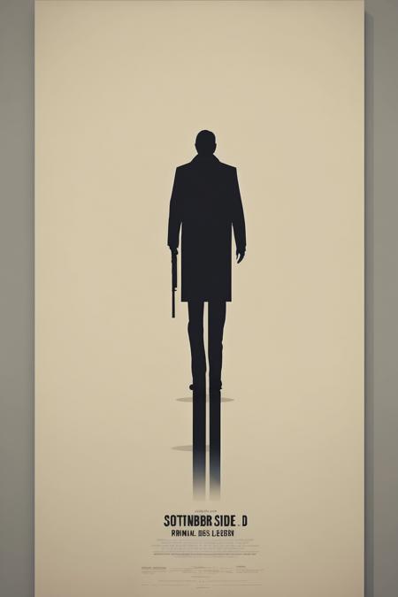 <lora:Olly Moss Style:1>Olly Moss Style - movie poster about a criminal leader that has resigned and put his past behind him. Darker side of Gothenburg Sweden, simple and minimalistic poster.