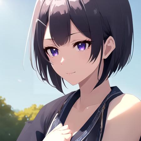 hosizaki,Girl, dark purple hair, purple eyes