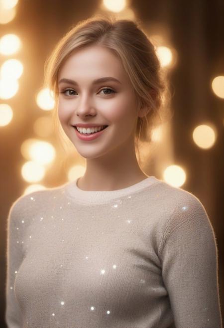 ((top quality)), ((masterpiece)), ((perfect face)), (super detailed), sharp focus, (beautiful), slender, adult, (best quality), beautiful, depth of field, rich in details and textures, shiny skin, navel, light particles, lens flare, Fine dust reflected in light, 1 beautiful woman, fun, smiles, from below, glittering lights, artistic lighting, famous scene, beautiful woman stands out, (fantastical and mesmerizing scenery),<lora:more_details:0.5>,more_details:-1, more_details:0, more_details:0.5, more_details:1, more_details:1.5,((elf girl wearing the virgin killing sweater)), epiCNegative, epiCPhoto,ca45mv7-100,