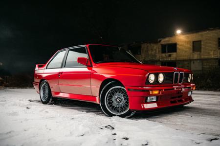 analog gloomy photo of a (red BMW E30 car, <lora:bmwe30:1>), side view, ((speeding in an abandoned city (at midnight))), ((decayed apartment buildings in the background)), ((snow)), (horror movie), ((nighttime)), (midnight), ruins, claustrophobic, High Detail, Sharp focus, ((photorealism)), ((realistic)), best quality, 8k, award winning, dramatic lighting, epic, cinematic, masterpiece, backlit, contrejour, rim light, ambient fog:1.4, dutch angle, depth of field, volumetric lights,