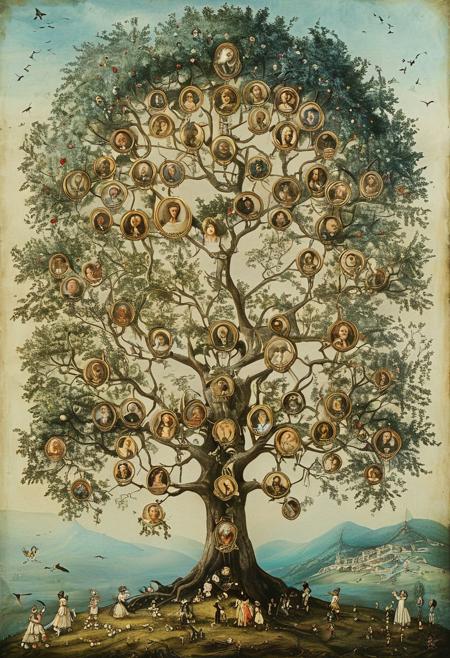 masterpiece,best quality,<lora:tbh228-sdxl:0.9>,illustration,style of Genealogical tree, RPG, DnD, Fantasy