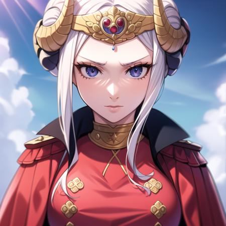 1girl, highres, masterpiece, full body, solo, anime, absurdres, detailed face, perfect eyes, (edelgard emperor), upper body