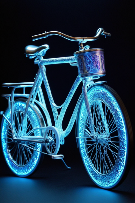 pmg style, bicycle, magical mystical glowing iridescent, extremely detailed  <lora:pmg_001:1>
