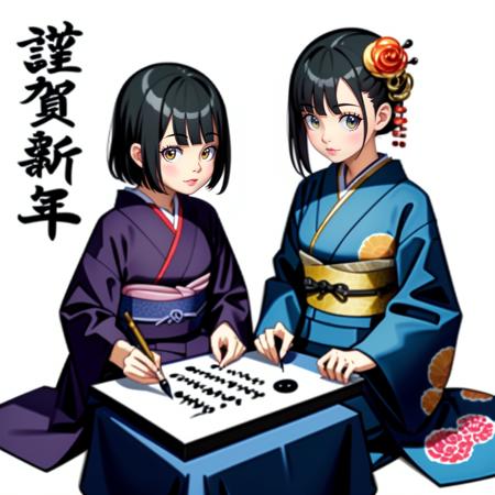 calligraphy chinese zodiac nengajou kingashinnen happy new year new year