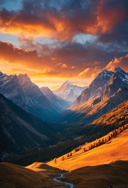 Embark on a journey into the surreal mountainscape as the sun dips below the horizon in this captivating photography prompt. Embrace the warm, golden hues of the sunset as they cascade over the rugged peaks, casting an ethereal glow over the landscape. With Porta 160 color film, capture the rich colors and textures of the mountains, painting a mesmerizing tableau against the canvas of the sky. Amidst this majestic scenery, immerse the subject in tranquil contemplation, inviting viewers to connect with the beauty and grandeur of the natural world. Through realistic photography, capture the raw and untamed beauty of the mountains, allowing viewers to experience the awe-inspiring majesty of nature in all its glory. Embrace a playful perception to challenge viewers' interpretations, inviting them to explore the hidden depths of the scene and uncover its hidden secrets. This prompt aims to create a photograph that celebrates the timeless beauty of the sunset and the awe-inspiring majesty of the mountains, offering viewers a moment of tranquility and wonder amidst the chaos of the world.