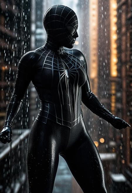 score_9, score_8_up, score_7_up, best quality, realistic, masterpiece, beautiful detail, hyperrealistic, cafe, ((1girl, woman body, huge breasts)), amazing detailed full body portrait of a beautiful japanese girl, wearing a realistic and highly detailed black raimi spider-man suit, ((huge muscular girl)), professional model wears ultra - detailed black raimi spider - man suit, ultra - detailed and grained black raimi spiderman suit, suit covered entire body and hand, black spiderman gloves, wet, (black spider man mask), (dancing pose), octane render, highly detailed, volumetric, dramatic lighting, (highest quality:1.1), (HDR:1.3), (top quality, best quality), realistic, high definition, Expressionism - sharp focus, professional photography, masterpiece, ultra detailed photograph, high quality, 8k,