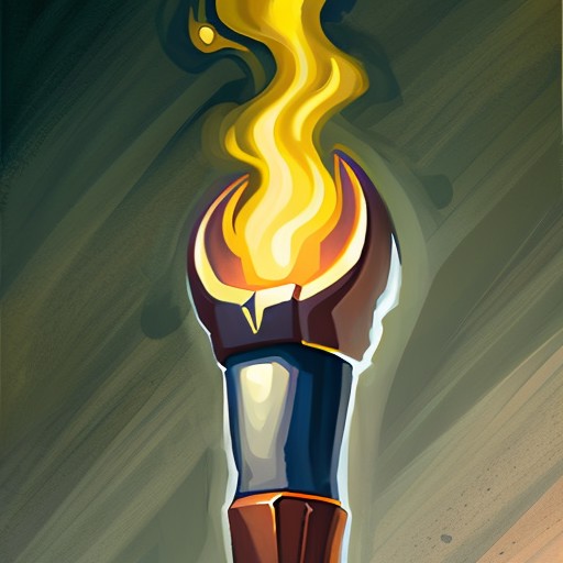 torch, stylized game icon, by greg manchess, trending on artstation
