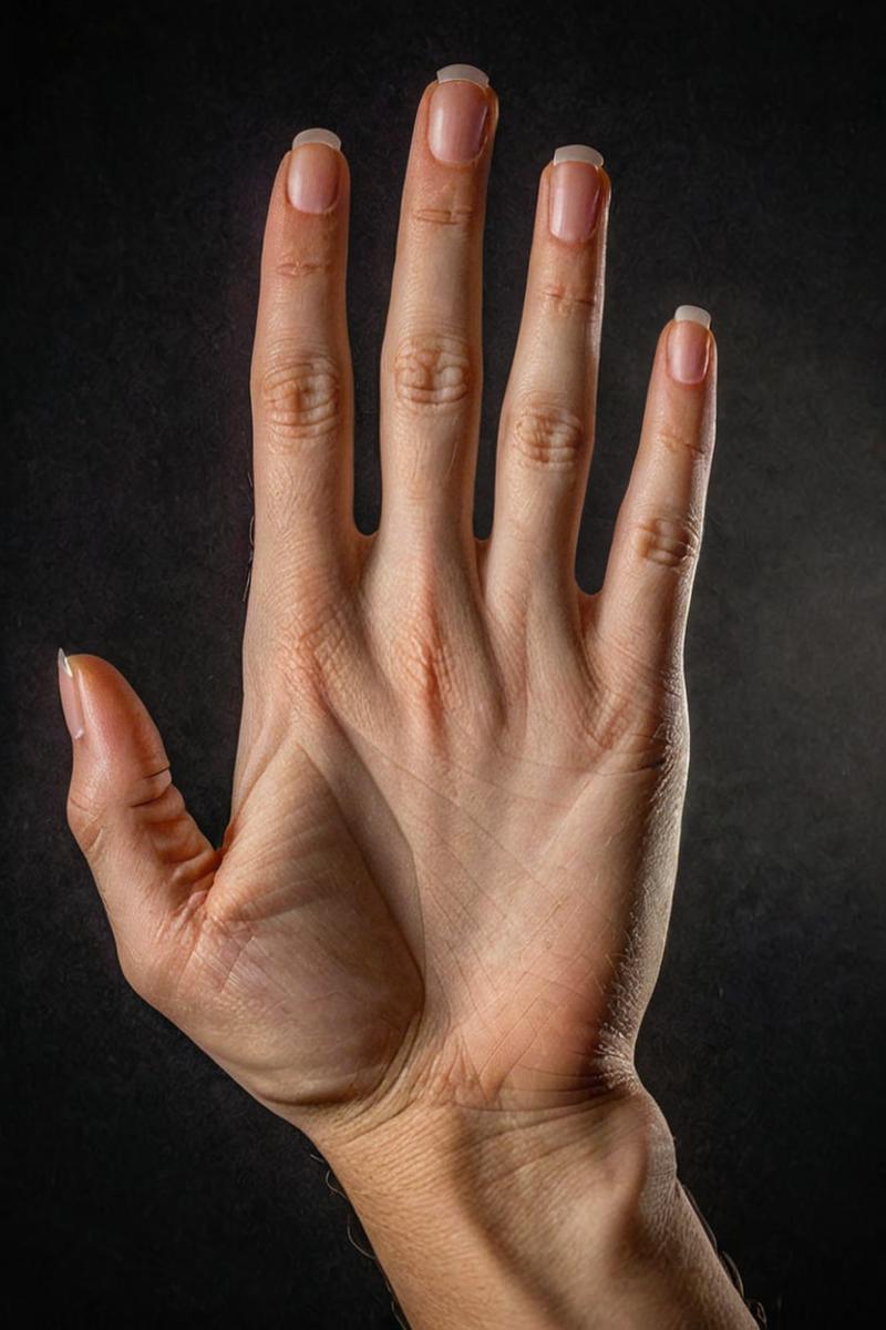 A Close-Up of a Human Hand with Fingernails.