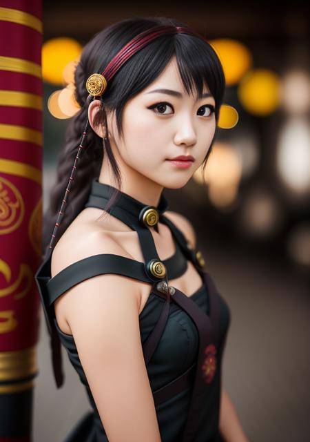 photo of cosplay portrait bokeh high quality detail pores cute corneo_thorn_princess_yor chinese new year