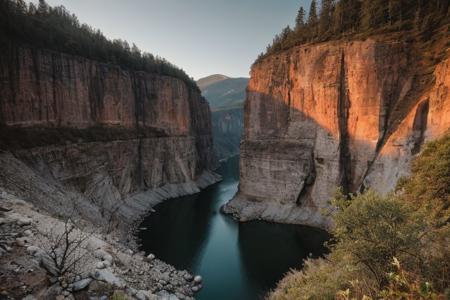 raw photo, a sunset landscape, oregon mountains, forested cliffs, cozy, photorealistic, mirror-lake, high detailed texture, 8k uhd, dslr, soft lighting, high quality, film grain, Fujifilm XT3, Sony A7 IV, highly detailed photography, (muted colors, cinematic, dim colors, soothing tones:1.2), vibrant, insanely detailed, hyperdetailed, (dark shot:1.2), (vsco:0.3), (intricate details:0.9), (hdr, hyperdetailed:1.2) (highest coherency: 1.39) (highest quality: 1.39) (rule-of-thirds) (award-winning) (masterclass) (highest resolution: 1.39)
