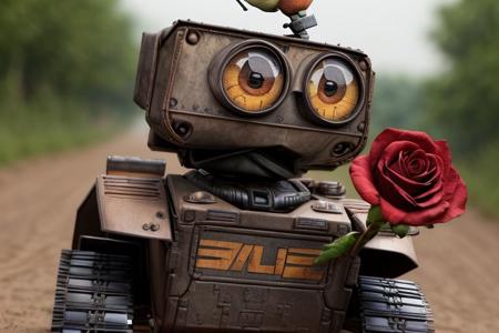 1 WallE, WALL-E, (take a rose:1.2), extreme detail,  close up, <lora:CP1_Sora:0.65>,
(masterpiece, best quality, 8k, wallpaper, extreme detail),