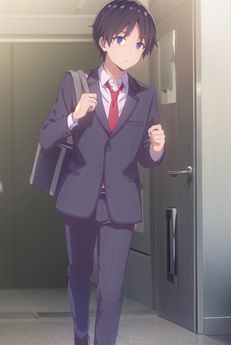 keikikiryuu, <lora:keiki kiryuu s1-lora-nochekaiser:1>,
keiki kiryuu, black hair, (black eyes:1.3), male focus,
BREAK school uniform, jacket, necktie, shoes, pants, red necktie,
BREAK indoors, classroom,
BREAK looking at viewer,
BREAK <lyco:GoodHands-beta2:1>, (masterpiece:1.2), best quality, high resolution, unity 8k wallpaper, (illustration:0.8), (beautiful detailed eyes:1.6), extremely detailed face, perfect lighting, extremely detailed CG, (perfect hands, perfect anatomy),