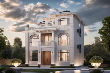 villa,building exterior,(masterpiece),(high quality), best quality, real,(realistic), super detailed, (full detail),(4k),modern, fashion,grand, vista, panorama