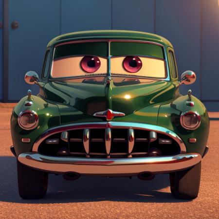 cartoon,car, vehicle, detailed, cg, detailed eyes and mouth, 3d rendering, pixar, eyes, looking at viewer, hq rendering <lora:pixarcars:1.2>, ho humans