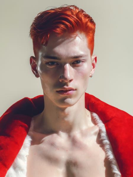 (8k, RAW photo, best quality, masterpiece:1.2), (realistic, photo-realistic:1.4), ultra-detailed, (high detailed skin:1.2), (asian) pale skin, white and red hair, handsome 1man,  <lora:PrettyBoyV2:1>