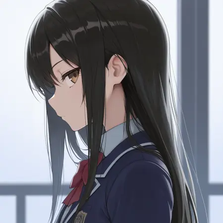 Sideways glance From side / 横から見た流し目