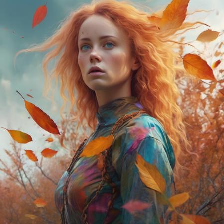 <lora:olivia_vinten_xl_lora:1> olivia vinten woman beautiful angle view of Species woman individual from another planet with multicolored hair, beautiful colorful eyes, run in autumn garden, breeze at dawn, alcohol ink painting, psychedelic art by Ross Tran, Antonio J. Manzanedo, Tom Bagshaw, mandy disher, cinematic, 32k, stills from Steven Spielberg epic film, clear focus, hyperrealistic repin artstation painting, detailed character design concept art, matte painting