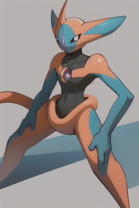 Deoxys, pokemon, red and blue skin, tentacle arms