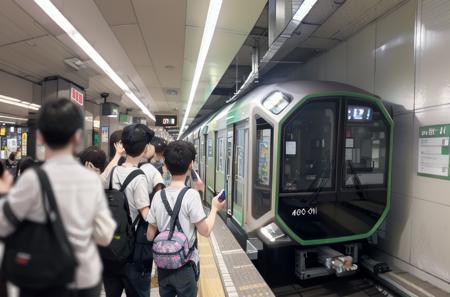 best quality, ultra-detailed, illustration,
OsakaMetro400, subway station, train, train station, multiple boys, 6+boys, multiple girls, black hair, bag, phone, blurry, long hair, real world location, depth of field, scenery, cellphone, short hair
 <lora:OsakaMetro400_SD15_V1_DIM4:1>