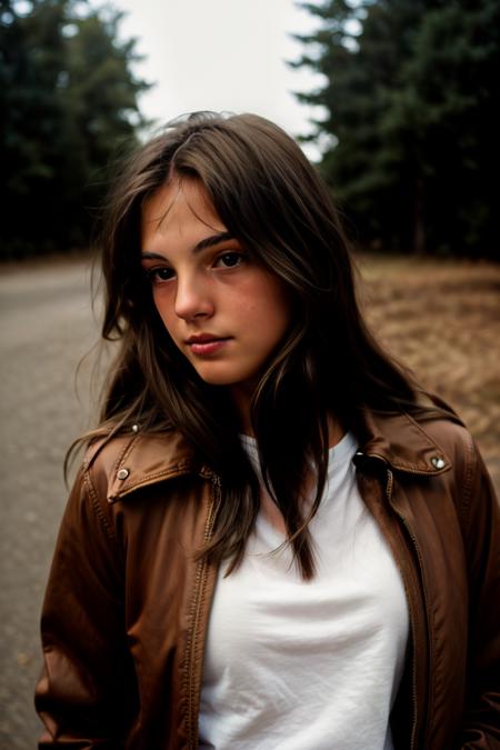 <lora:Eve:0.8> full color picture of a young woman, wearing a jacket, natural light, RAW photo, subject, 8k uhd, dslr, soft lighting, film grain, Fujifilm XT3, Nikon D850