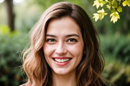 closeup of a face of a happy satisfeid woman with a thankful smile, sweaty, exhausted