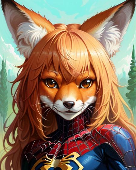 (Spooder:1.3), portrait of a fox girl, furry body, full body, large ears, intricate, elegant, highly detailed, digital painting, artstation, concept art, smooth, sharp focus, illustration, art by artgerm and greg rutkowski and alphonse mucha and william - adolphe bouguereau Spooder