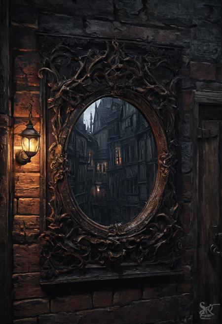 the city of Yharnam, small mirror, The small mirror is centered, bloodborne, oil painting, done with japanese brush technique, realistic, extreme detail, scary, terrifying, dark and warm environment, 8k, looking at viewer, ominous, looming, eldritch
<lora:add-detail-xl:1> <lora:xl_more_art-full_v1:0.5>  <lora:looking_at_viewer:2>