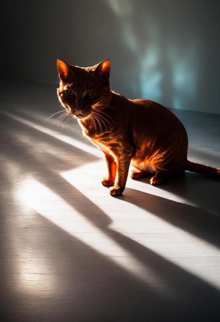 A cat, copper cat, simple background, indoors, wonderful, interesting, made of copper, cat, Smooth Quality,