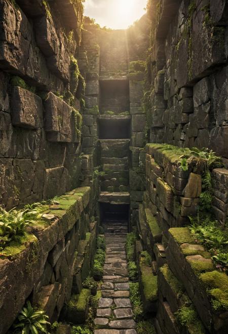 (Ancient megalithic civilization, Azka Lines, on Easter Island:1.5), (The colonial city of the future, in the mist-filled Grand Canyon, on an unknown Earth-like planet, 2 moon on sky, Spaceship flight connects colonies, waterfulls:1.3), (Machu Picchu, a mountain settlement, incredibly spectacular:1.2), (Mario Botta:1.3), (avant-garde, future, reality, science fiction, photorealistic), (modern architecture:1.2), White limestone with black granite, fountain, waterfall, landmark, square, path, narrow street,
(Large Files, Ultra Realistic, 8K, 16k, FHD, HD, VFX, Perfect, Photography, composition, Architecture Sales Photography, Architecture Competition, Ultra High Resolution, Cinematography, High Resolution Image:1.1), (dramatic lighting, direct sunlight, ray tracing, clear shadow:1.2),  (real landscape:1.1), (blurred background:1.0), (urban background, more_details) ,
great lighting, clear, extremely detailed, tunnel