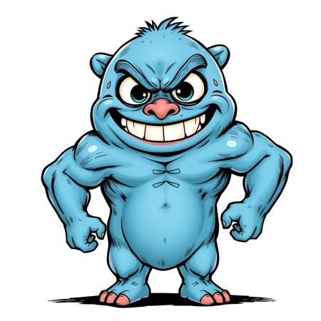 masterpiece, high quality, Babo character in Ian McGinty's comic style merged with Chanmen's detailed illustration, light blue Uglydoll body, McGinty's signature dynamic poses with Chanmen's refined linework, expressive comic-style eyes (larger than traditional Uglydoll style), cheerful wide smile with tiny visible teeth, enhanced muscular hero-like body shape while maintaining Uglydoll roundness, bold thick outlines with detailed shading, McGinty's action-oriented perspective, Chanmen's careful attention to texture details, light blue fur texture with subtle highlights and shadows, characteristic stubby arms with added muscle definition, signature belly button detail with enhanced shading, hero-pose stance, comic-book style dynamic lighting effects, slight metallic sheen on blue fur, enhanced expression showing determination and friendliness, bold black ink outlines with gradient effects, subtle cross-hatching in shadow areas, comic panel composition, dramatic foreshortening, action lines suggesting movement, Chanmen's signature smooth color gradients, enhanced proportions maintaining Uglydoll charm, dramatic shadows, high contrast highlights, subtle texture patterns in fur, dynamic background suggestion, slight perspective angle, heroic undertones while keeping cute appeal, modern comic art style fusion
