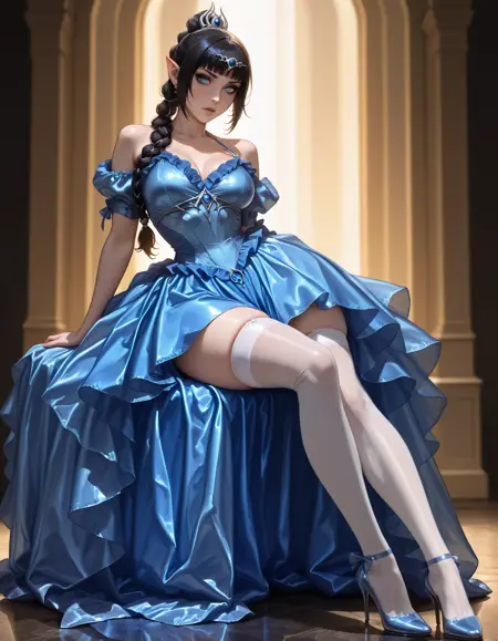 Dophee Trailing Puffy Dress