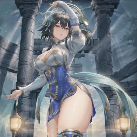 Xianghua, black hair, hair ornament, 
(perfect shiny skin:0.6),  1girl, (beautiful eyes:1.2), 
medium length hair, 
looking at viewer,
(ginormous breasts:1.2), slender waist,
town, field,
slim and smooth lines, extremely detailed CG unity 8k wallpaper, absurdres, incredibly absurdres, ultra detail, high resolution, ultra detailed, best quality, amazing, top quality,
cinematic lighting, (original: 1.2), (realistic: 1.2), 8k uhd, dslr, soft lighting, high quality, film grain, Fujifilm XT3
 <lora:char1_5Xianghua:0.6>